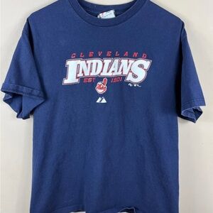 Cleveland Indians Majestic Tshirt baseball MLB 2007 Tribe Adult Sz L Guardians
